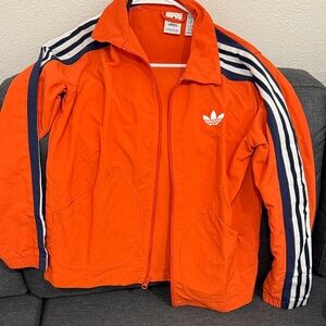 Adidas boys Vibrant Orange Windbreaker